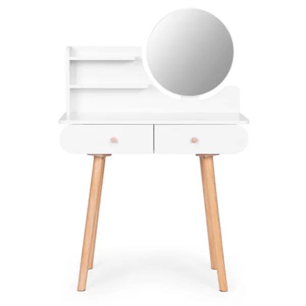 B2X Sminkbord>Stort modernt sminkbord med spegelhyllor