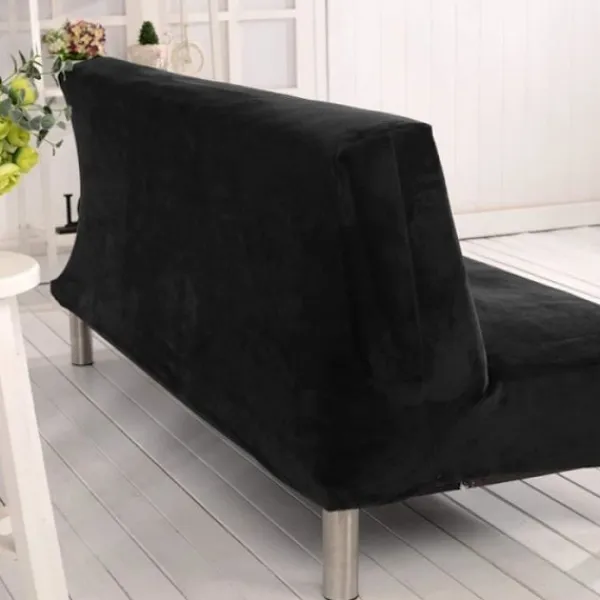 Generic Soffor>Stretch Clic-Clac Överdrag - Svart - Utan Armstöd - Polyester - Syntetiskt - Modernt