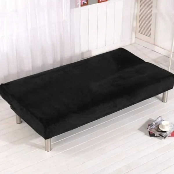 Generic Soffor>Stretch Clic-Clac Överdrag - Svart - Utan Armstöd - Polyester - Syntetiskt - Modernt