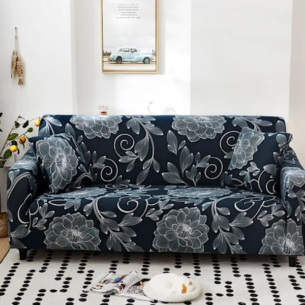 Soffor>Stretch Soffaöverdrag Tryckt Soffaöverdrag Fåtöljöverdrag för Soffor Elastiskt Universal Möbelskydd med Kuddfodral - Stil 19 Large