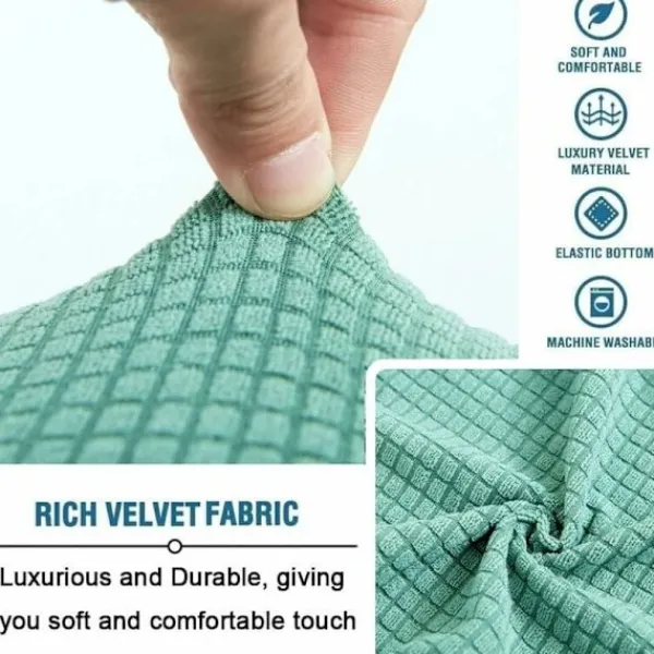 Sittpuffar>Stretch Överdrag för Ottoman Puff, Svart, 30x30cm, Mjuk Jacquard Fotpallsskydd med Elastisk Botten