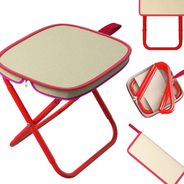 Pallar>Styck (Röd) Hopfällbar Campingpall, Bärbar Fällpall, Hopfällbara Campingpallar, Bärbar Campingsits, Hopfällbar Campingpall, Utomhus Fällpall, Mini