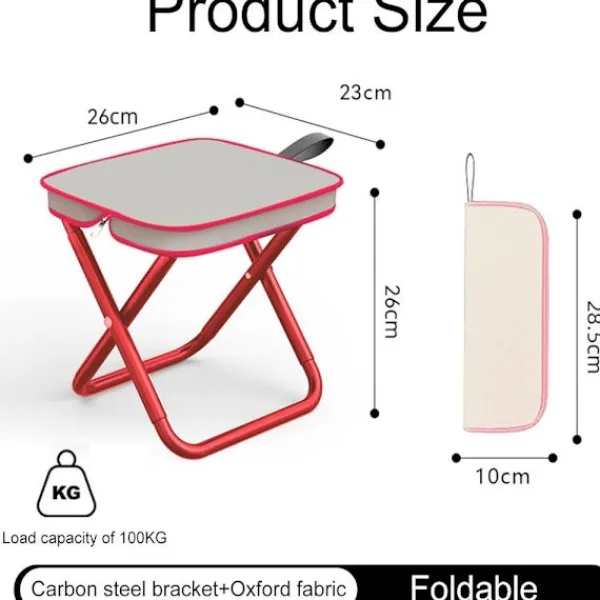 Pallar>Styck (Röd) Hopfällbar Campingpall, Bärbar Fällpall, Hopfällbara Campingpallar, Bärbar Campingsits, Hopfällbar Campingpall, Utomhus Fällpall, Mini