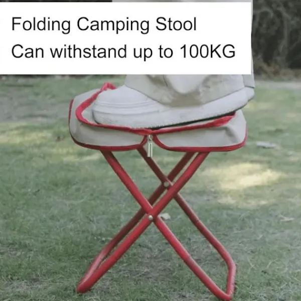Pallar>Styck (Röd) Hopfällbar Campingpall, Bärbar Fällpall, Hopfällbara Campingpallar, Bärbar Campingsits, Hopfällbar Campingpall, Utomhus Fällpall, Mini