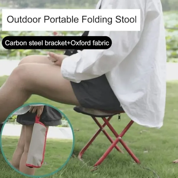 Pallar>Styck (Röd) Hopfällbar Campingpall, Bärbar Fällpall, Hopfällbara Campingpallar, Bärbar Campingsits, Hopfällbar Campingpall, Utomhus Fällpall, Mini