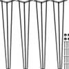 Kontorsmöbler>SucceBuy 16" Hårnålsbordsben, Set om 4, Kraftiga, DIY Skrivbord, 3 Skenor Svart