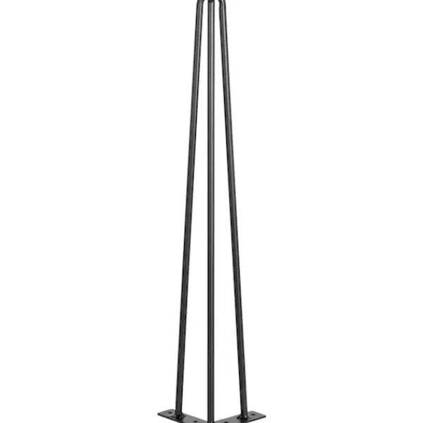Kontorsmöbler>SucceBuy 16" Hårnålsbordsben, Set om 4, Kraftiga, DIY Skrivbord, 3 Skenor Svart