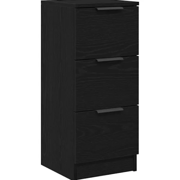 vidaXL Byråer>Svart ek skåp med låda Svart ek 30 x 30 x 70 cm Konstruerat trä