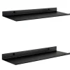 Hyllor>Svart metall vägghylla | Set med 2 flytande hyllor 50 cm