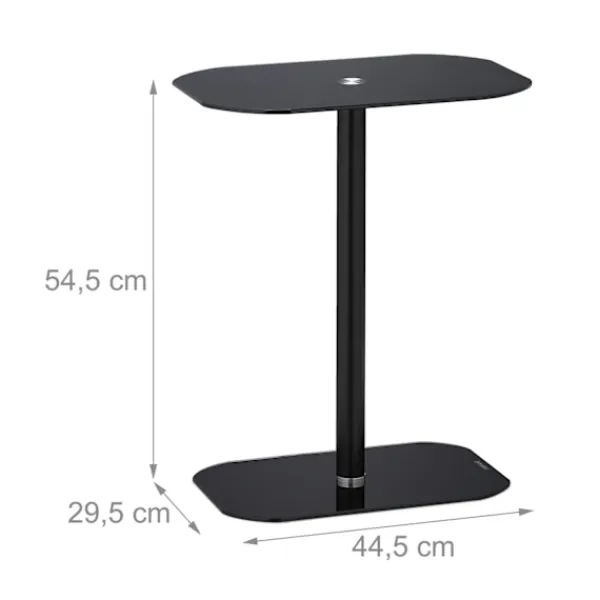B2X Småbord>Svart sidobord i glas