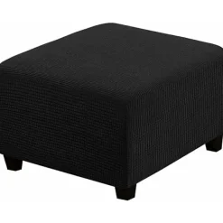 Sittpuffar>(svart) Stretch Slipcovers, Fyrkantiga Spandex Tyg Slipcovers för