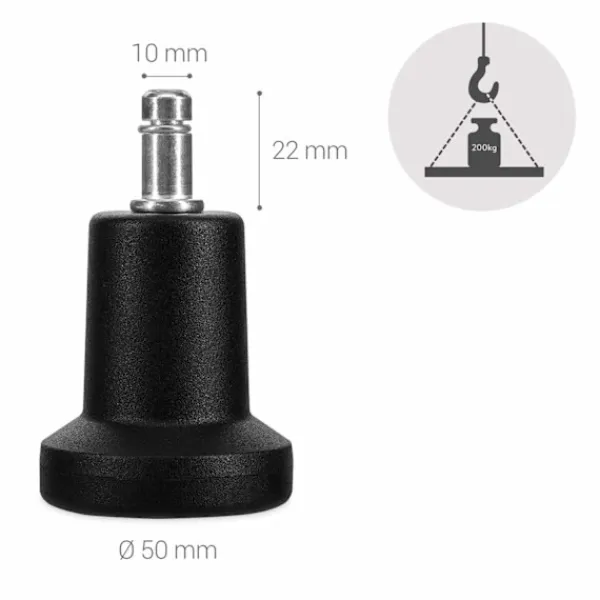 Kontorsmöbler>Tassar för kontorsstol - 5-pack Ersättningshjul 10/22 mm - Fasta och tysta stolsben för hårda golv