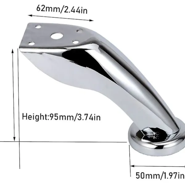 Stolar>Thick Stainless Steel Sofa Legs, 4 Pcs Furniture Legs, Chrome Legs, Furniture Wardrobe Bed Sofa Legs