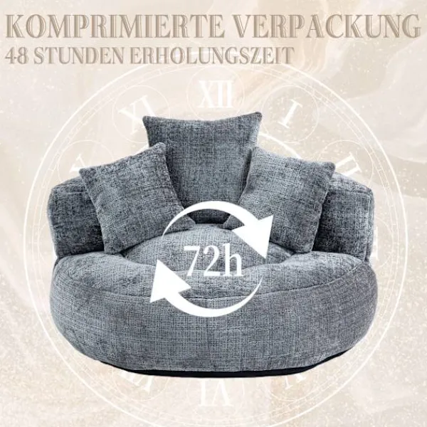 Sittpuffar>Tålig, hög rygg lat fåtölj puff med tre kuddar, perfekt för vuxna och barn
