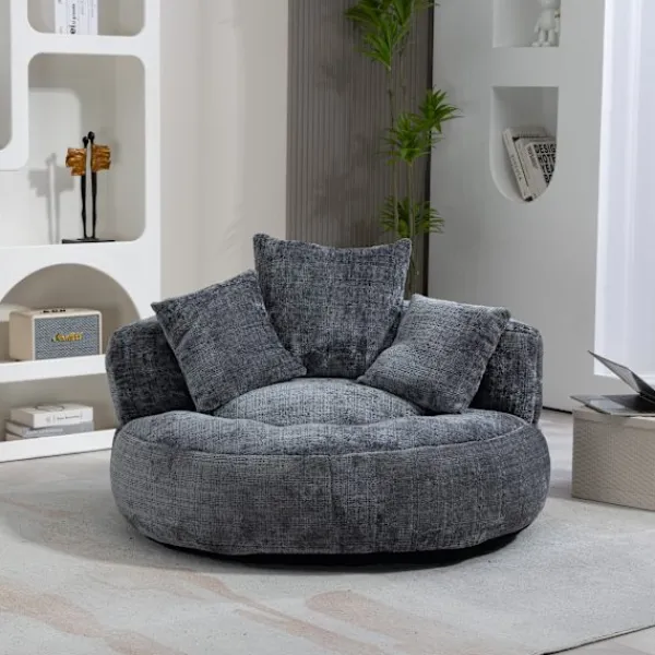 Sittpuffar>Tålig, hög rygg lat fåtölj puff med tre kuddar, perfekt för vuxna och barn