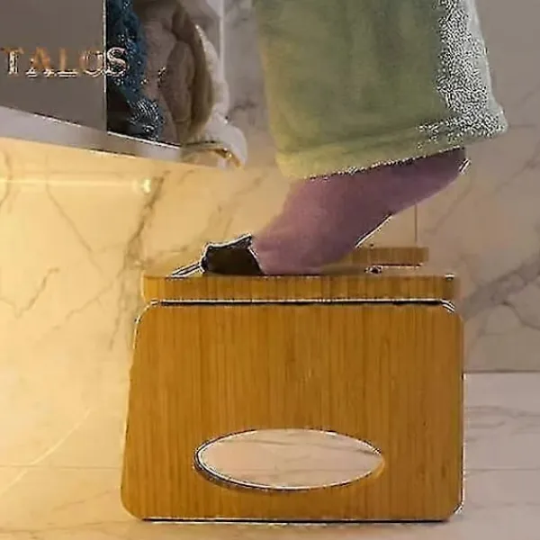 Pallar>Toalettpall Steg Vikbar Bambu Pall med Halkskydd Förbättra Badrumsställning och Hälsosamma Tarmrörelser, SD