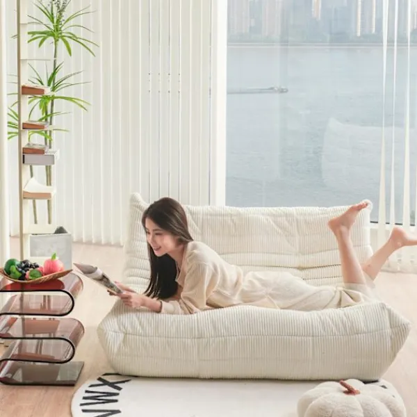 Soffor>Togo Loveseat - - Ingen montering, Dubbelskikts skumkomfort, ergonomiskt stöd, mjuk tygklädsel