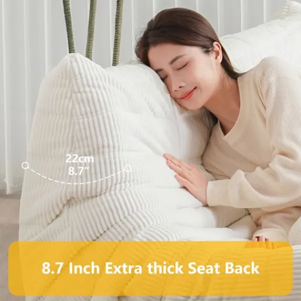 Soffor>Togo Loveseat - - Ingen montering, Dubbelskikts skumkomfort, ergonomiskt stöd, mjuk tygklädsel