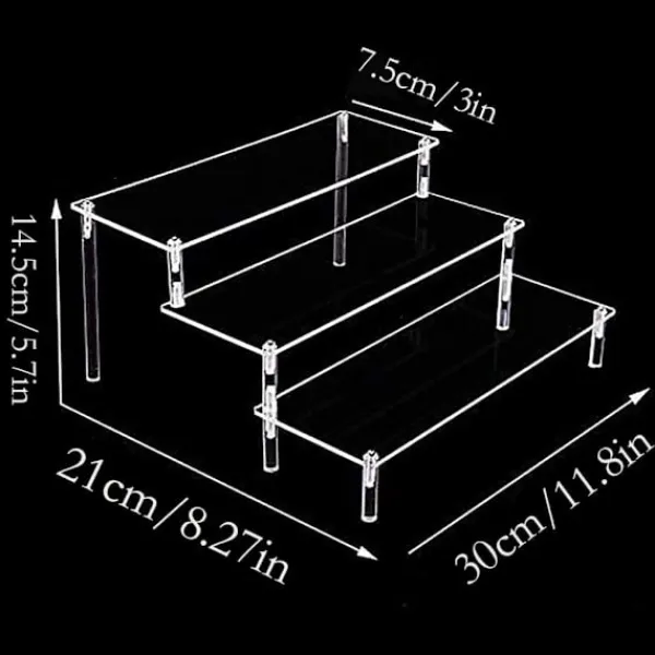Hyllor>Transparent Akrylhylla 3-stegs Transparent Trapphylla