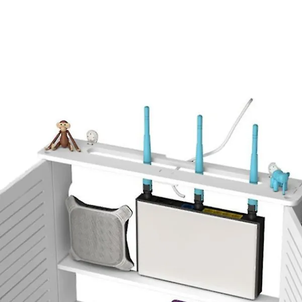 Skåp>Trådlös Wifi Router Förvaringslåda Trälåda Kabelhållare Väggmonterad Kontakthylla -sin