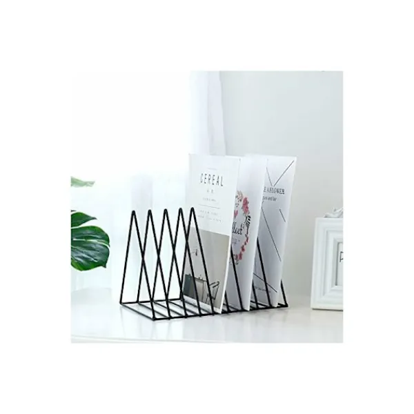 Hyllor>Triangelformade filhållare och tidningsställ, 10 gallermetalltidningshållare, tidskriftsförvaringsställ för kontor och heminredning, svart