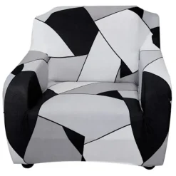 Soffor>Tryckt 1-sits soffaöverdrag superstretchigt tyg 90cm-130cm