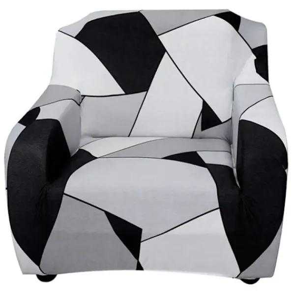 Soffor>Tryckt 1-sits soffaöverdrag superstretchigt tyg 90cm-130cm