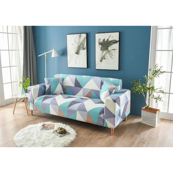 Soffor>Tryckt sofföverdrag stretch sofföverdrag sofföverdrag för 2-sits soffa och loveseat med två gratis örngott 07#(2-sits/Loveseat)