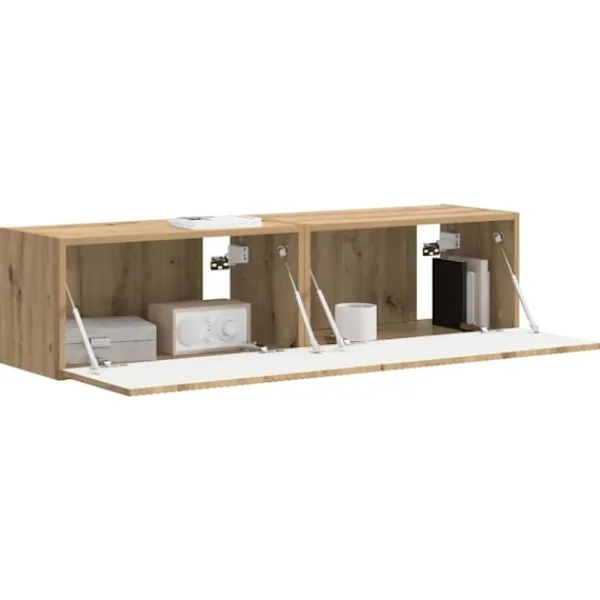 vidaXL Tv-Bänkar>TV Vägghylla 2 pcs Artisan Ek 60 x 31 x 29.5 cm Konstruerat trä