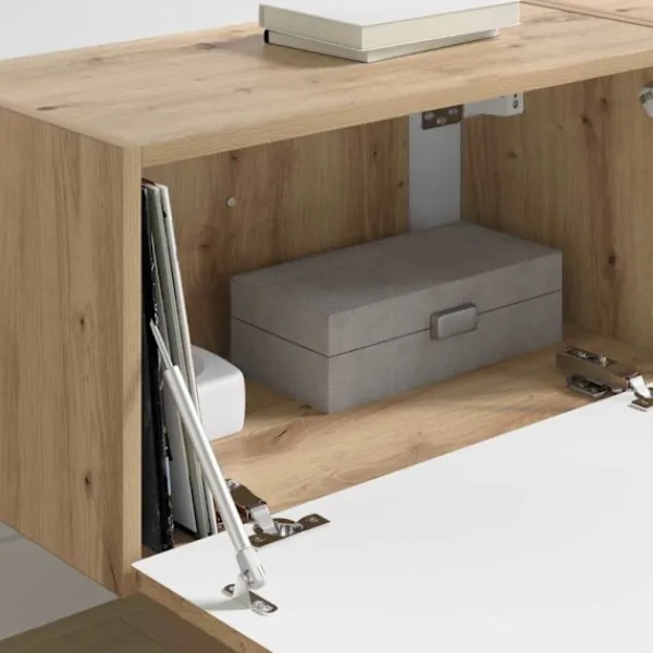 vidaXL Tv-Bänkar>TV Vägghylla 2 pcs Artisan Ek 60 x 31 x 29.5 cm Konstruerat trä