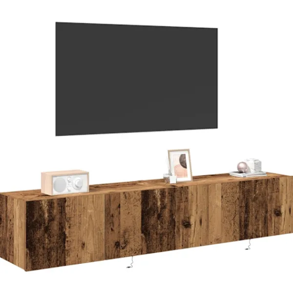 vidaXL Tv-Bänkar>TV Vägghylla 2 pcs Gammalt trä 80 x 35 x 31 cm Konstruerat trä