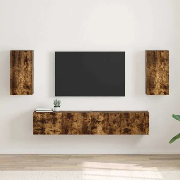 vidaXL Tv-Bänkar>TV Vägghylla 2 pcs Rökt ek 30 x 31 x 60 cm Konstruerat trä