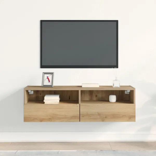 vidaXL Tv-Bänkar>TV Vägghylla artisan ek 100 x 30 x 30 cm Konstruerat trä