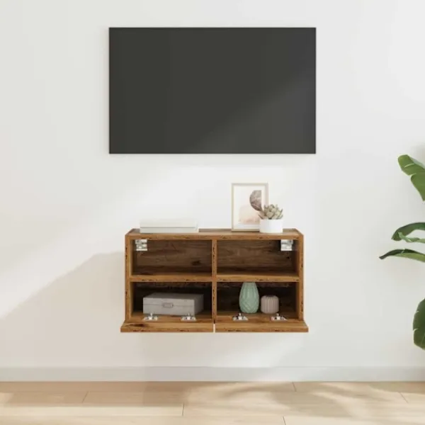 vidaXL Tv-Bänkar>TV Vägghylla Gammalt trä 60 x 30 x 30 cm Konstruerat trä