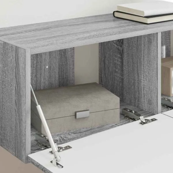 vidaXL Tv-Bänkar>TV Vägghylla Grå Sonoma 60 x 31 x 29.5 cm Konstruerat trä