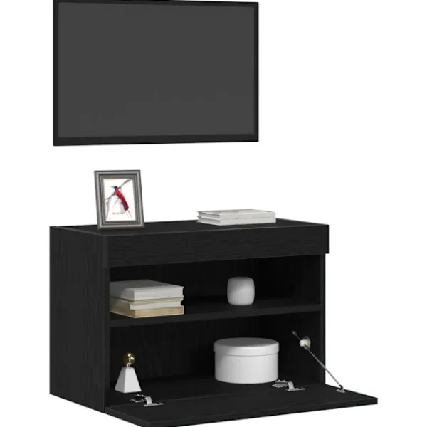 vidaXL Tv-Bänkar>TV Vägghylla Svart ek 60 x 30 x 40 cm Konstruerat trä