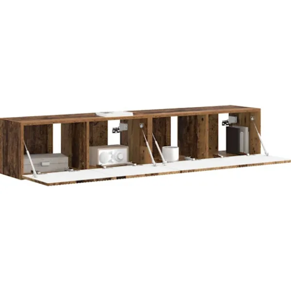 vidaXL Tv-Bänkar>TV Vägghylla Väggmonterad 2 pcs Gammalt trä 60 x 31 x 29.5 cm