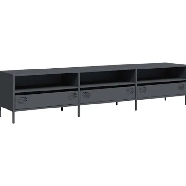 vidaXL Tv-Bänkar>Tv-bänk antracit 202x39x43,5 cm kallvalsat stål