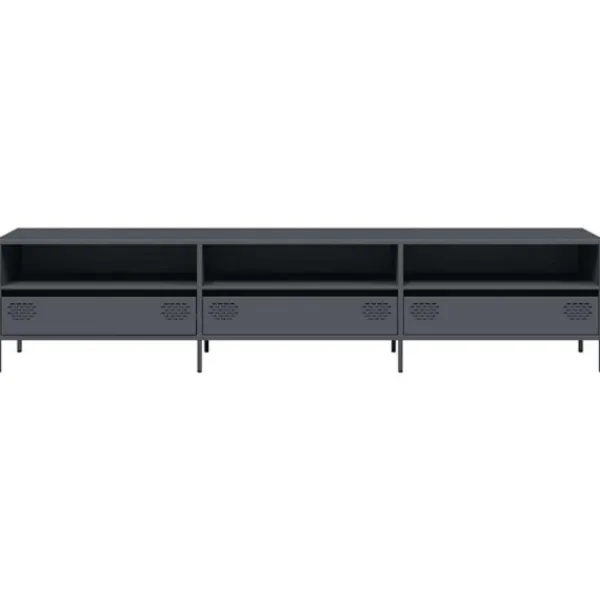 vidaXL Tv-Bänkar>Tv-bänk antracit 202x39x43,5 cm kallvalsat stål