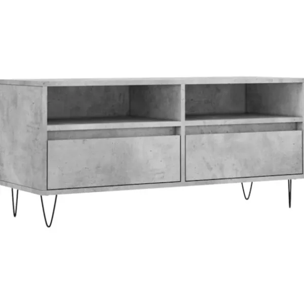 vidaXL Tv-Bänkar>Tv-bänk betonggrå 100x34,5x44,5 cm konstruerat trä