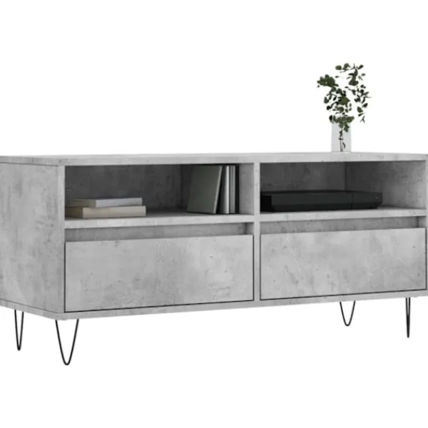 vidaXL Tv-Bänkar>Tv-bänk betonggrå 100x34,5x44,5 cm konstruerat trä