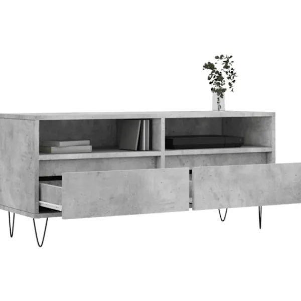 vidaXL Tv-Bänkar>Tv-bänk betonggrå 100x34,5x44,5 cm konstruerat trä