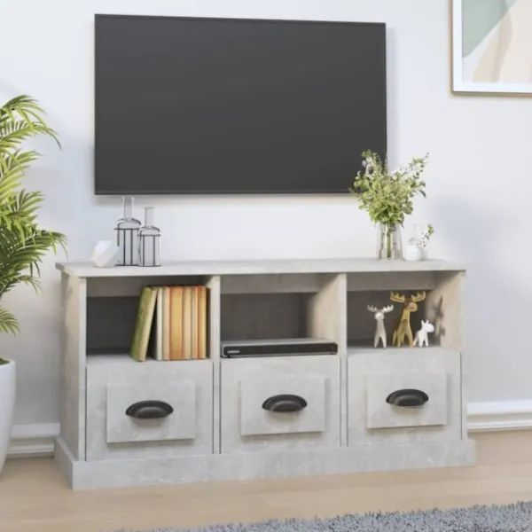 vidaXL Tv-Bänkar>Tv-bänk betonggrå 100x35x50 cm konstruerat trä