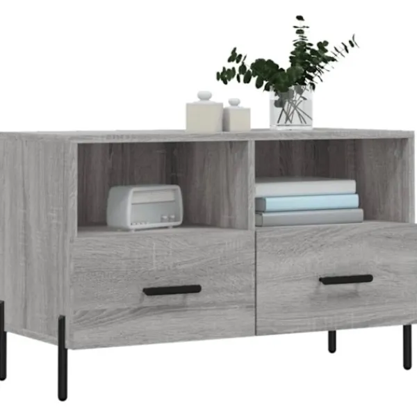 vidaXL Tv-Bänkar>Tv-bänk grå sonoma 80x36x50 cm konstruerat trä
