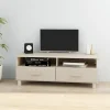 vidaXL Tv-Bänkar>Tv-bänk HAMAR honungsbrun 106x40x40 cm massiv furu