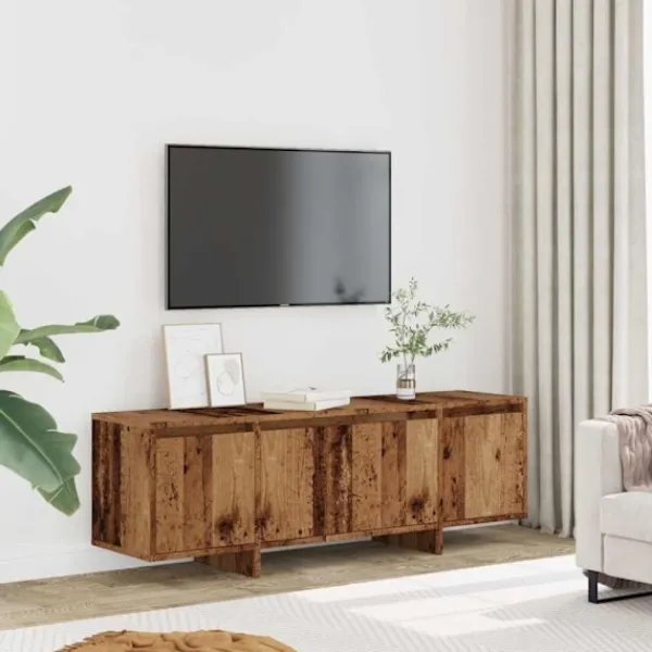 vidaXL Tv-Bänkar>Tv-bänk åldrat trä 120x30x40,5 cm konstruerat trä