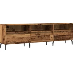 vidaXL Tv-Bänkar>Tv-bänk åldrat trä 150x30x44,5 cm konstruerat trä