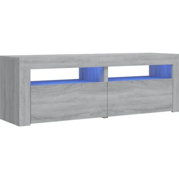 vidaXL Tv-Bänkar>TV-bänk med LED-belysning grå sonoma 120x35x40 cm