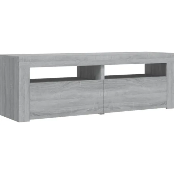 vidaXL Tv-Bänkar>TV-bänk med LED-belysning grå sonoma 120x35x40 cm