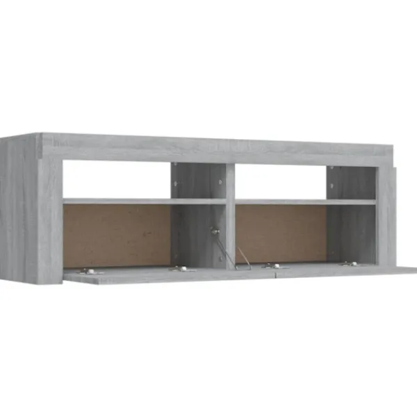 vidaXL Tv-Bänkar>TV-bänk med LED-belysning grå sonoma 120x35x40 cm
